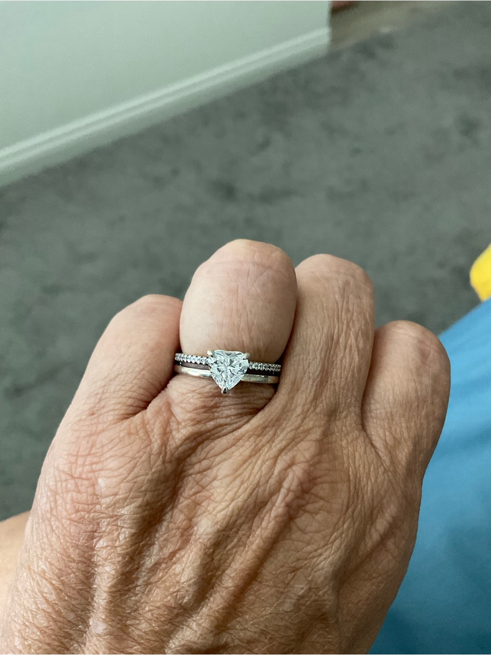 Pandora Silver Heart-Cut CZ Solitaire with Pavé Band - Picture 2 of 7
